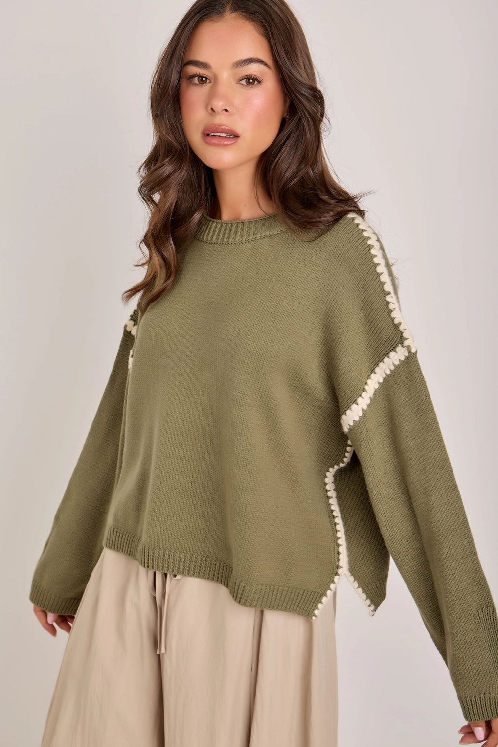 The Collins Olive Sweater