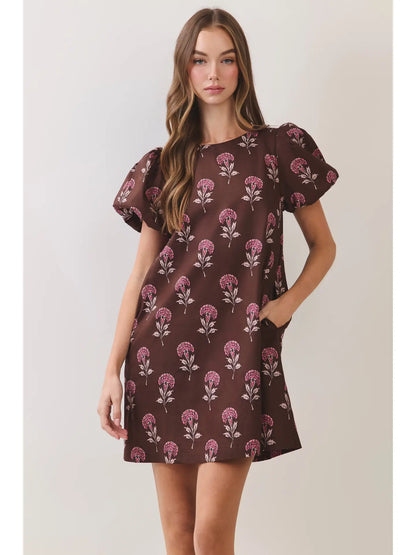 The Hazel Brown Printed Mini