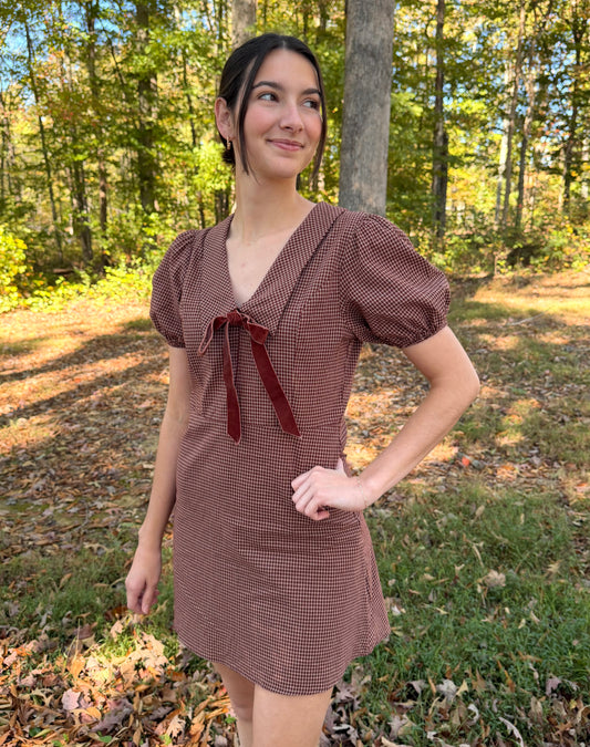 The Darcy Rust Gingham Mini