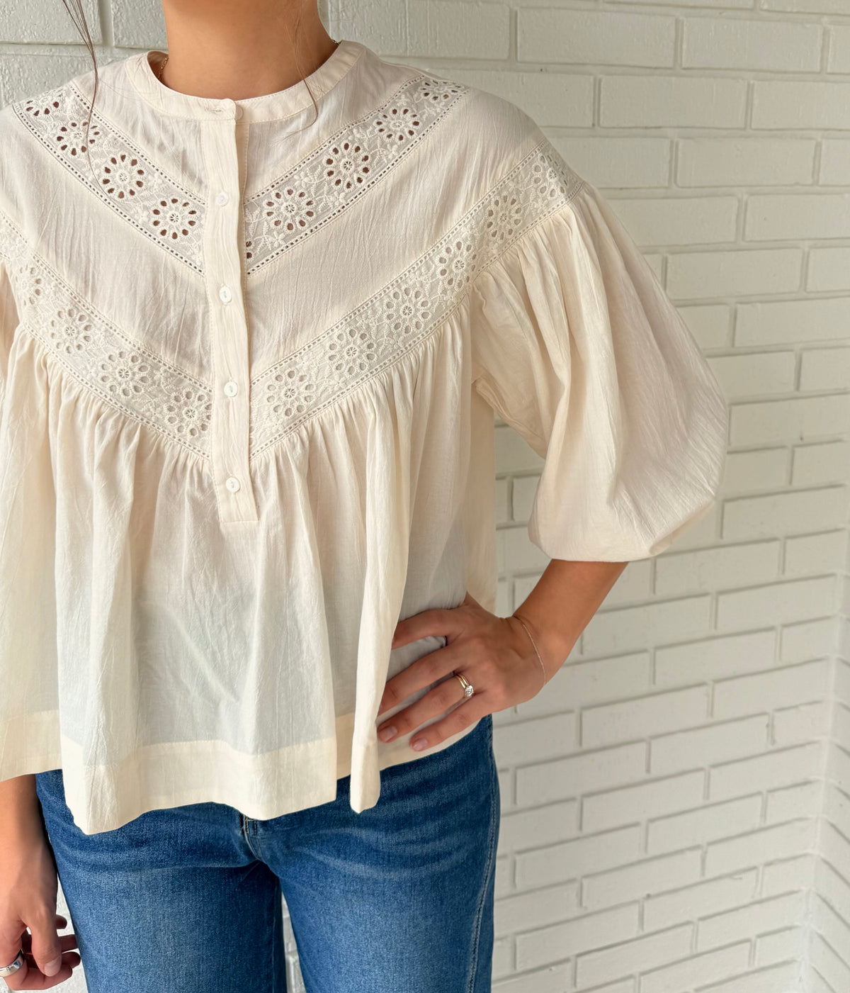 Lovelet Cream Eyelet Blouse
