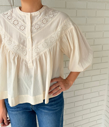 Lovelet Cream Eyelet Blouse