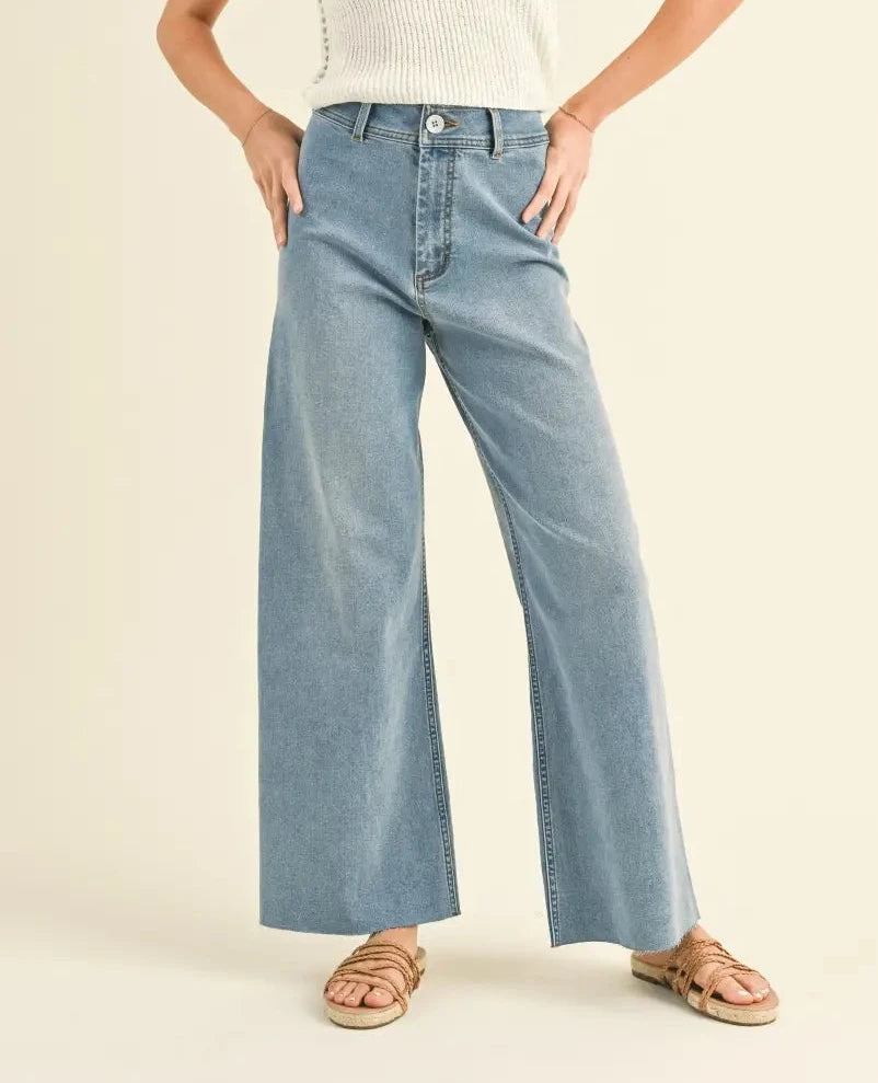 Wide Leg Light Wash Jeans