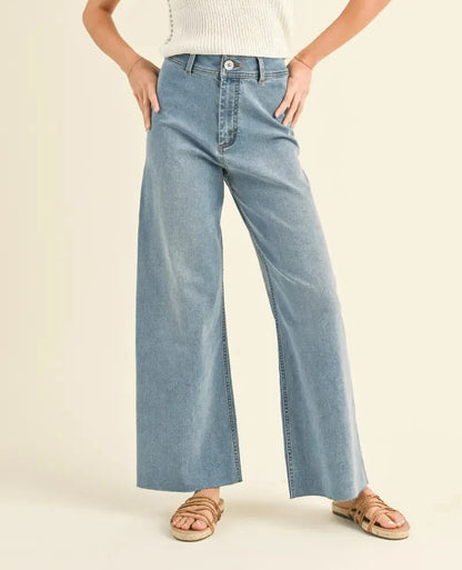 Wide Leg Light Wash Jeans