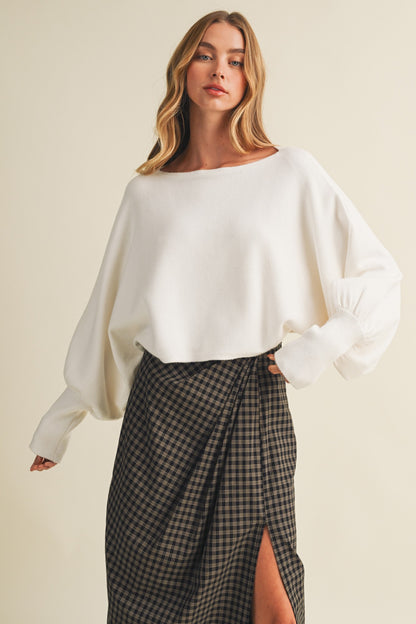The Kennedy Off White Cropped Sweater