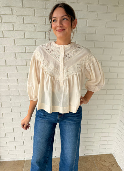 Lovelet Cream Eyelet Blouse