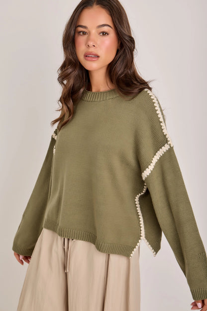 The Collins Olive Sweater