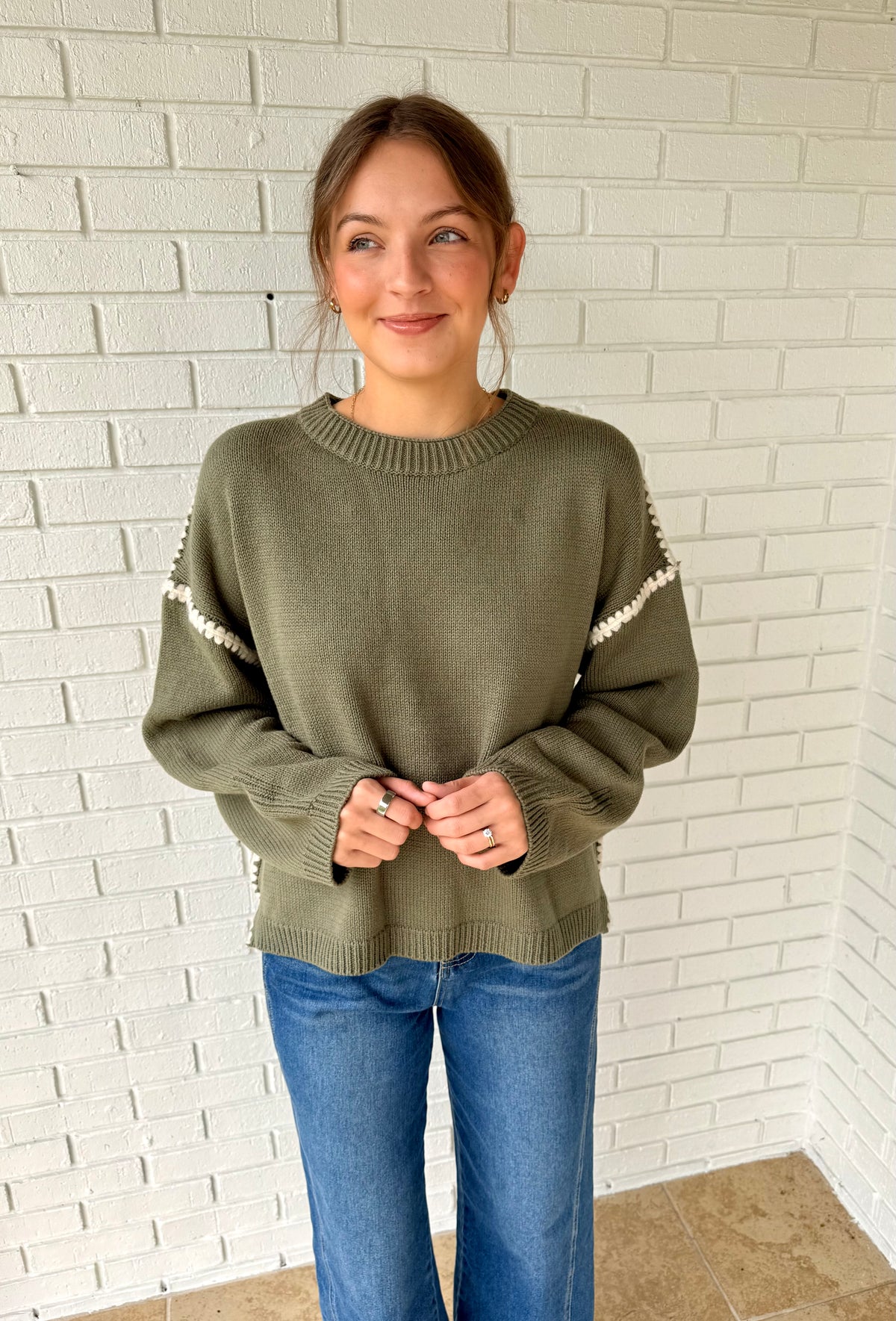 The Collins Olive Sweater