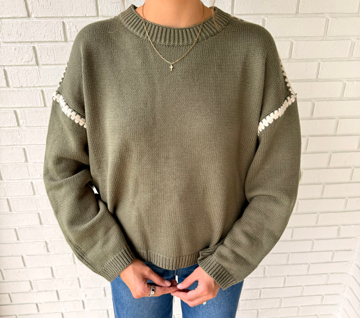 The Collins Olive Sweater