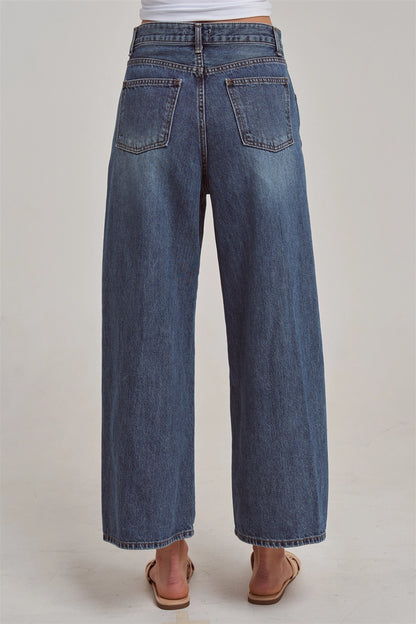 High Rise Wide Leg Dk. Denim Jeans