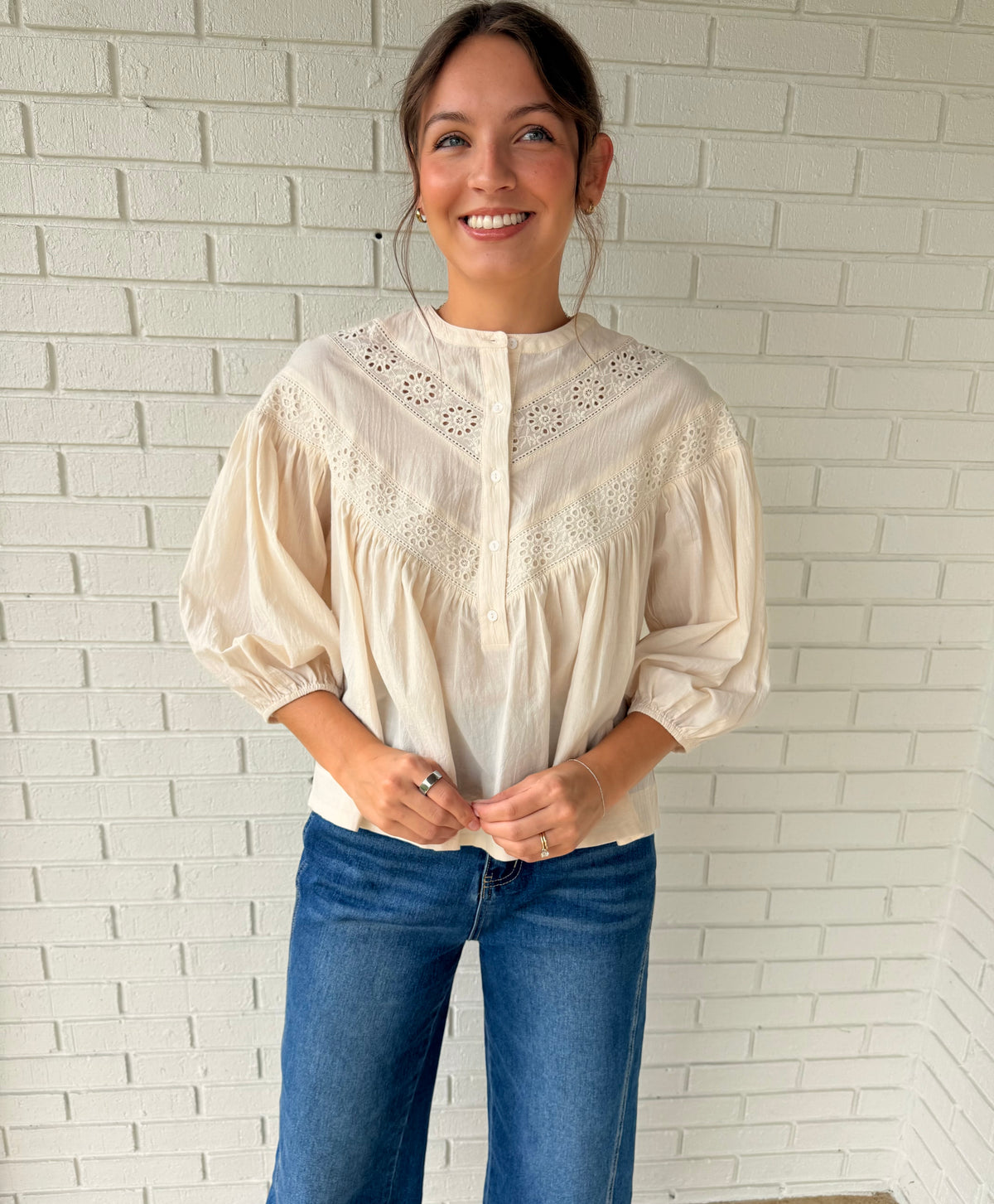 Lovelet Cream Eyelet Blouse