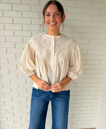 Lovelet Cream Eyelet Blouse