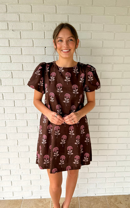 The Hazel Brown Printed Mini