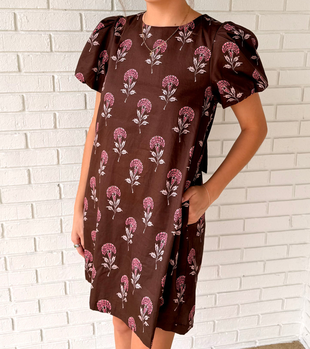 The Hazel Brown Printed Mini