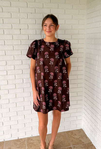 The Hazel Brown Printed Mini