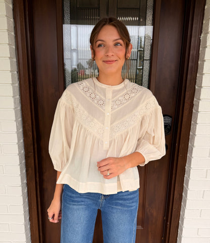 Lovelet Cream Eyelet Blouse