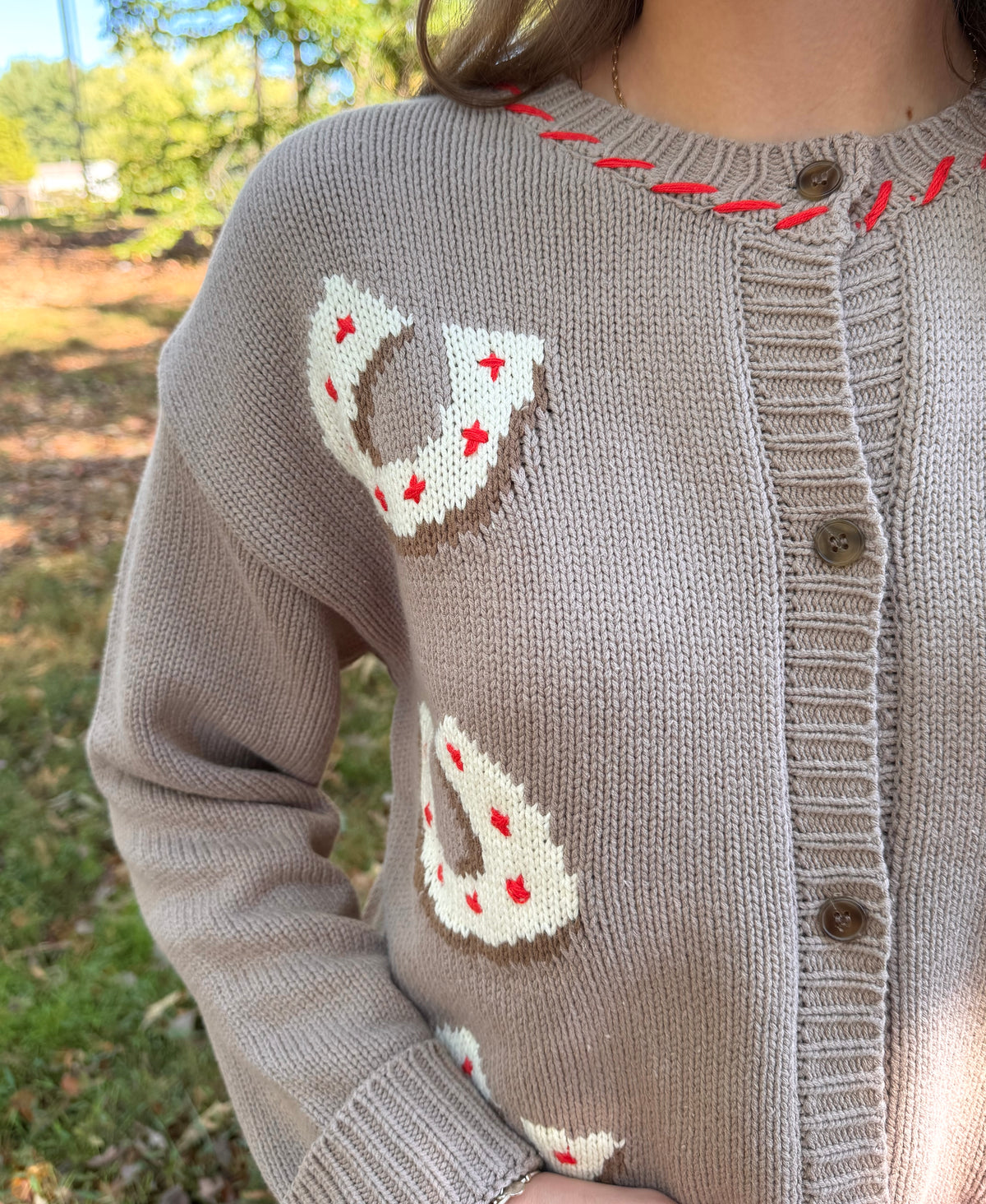 Derby Day Tan Sweater