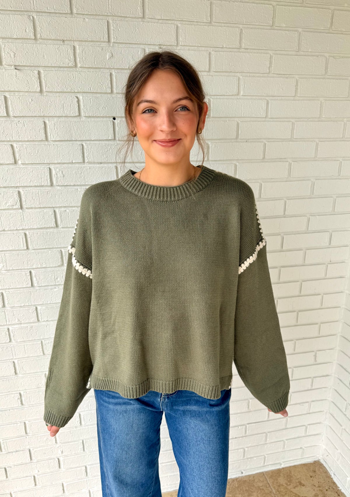 The Collins Olive Sweater