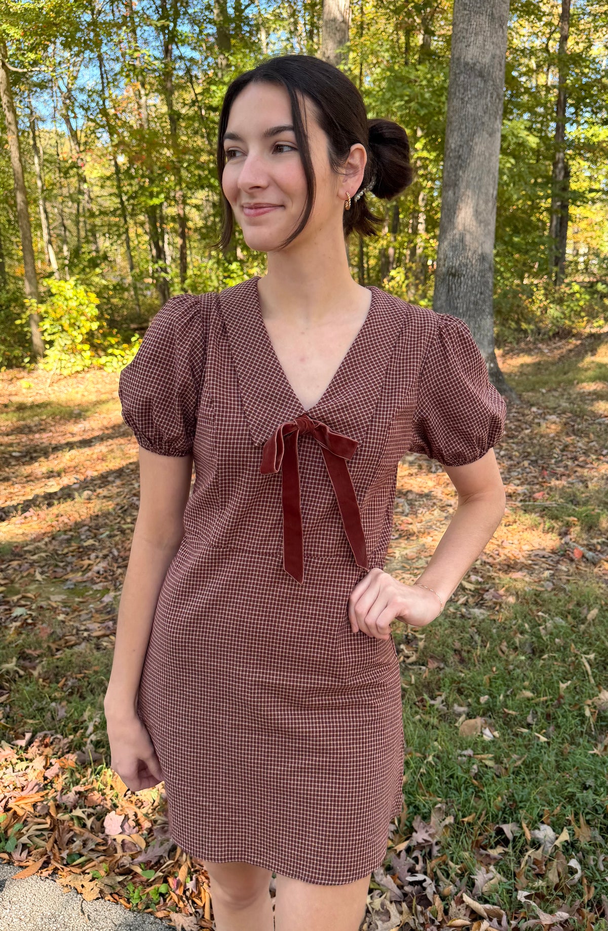 The Darcy Rust Gingham Mini