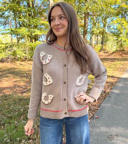 Derby Day Tan Sweater