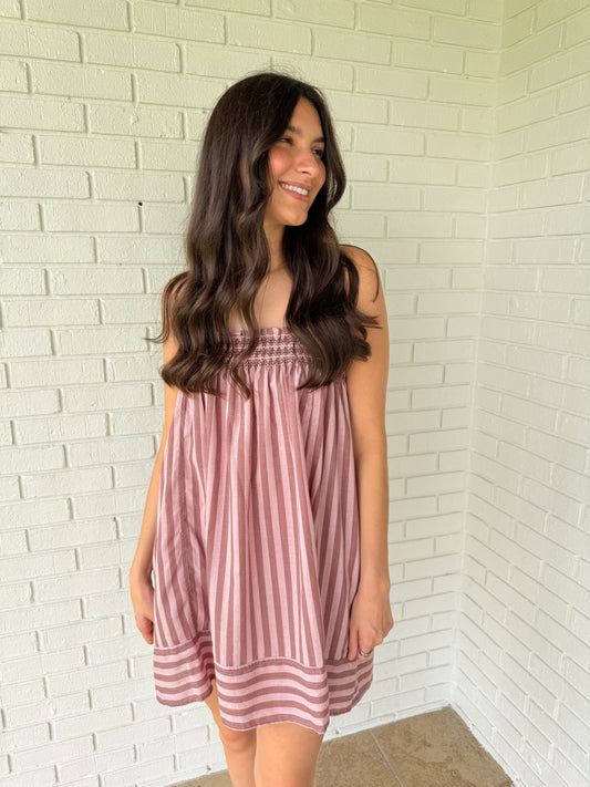Mary & Mauve Striped Mini