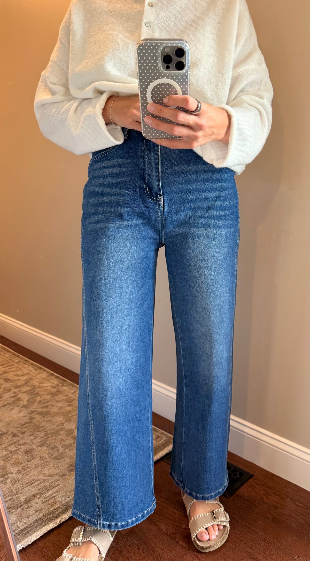 High Rise Wide Leg Dk. Denim Jeans