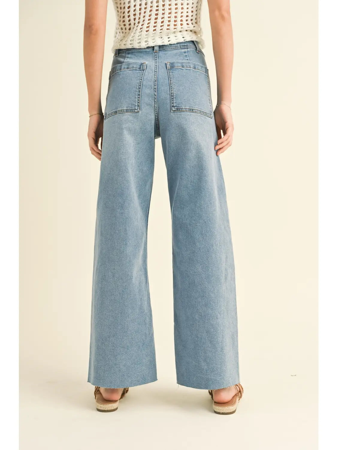 Wide Leg Light Wash Jeans
