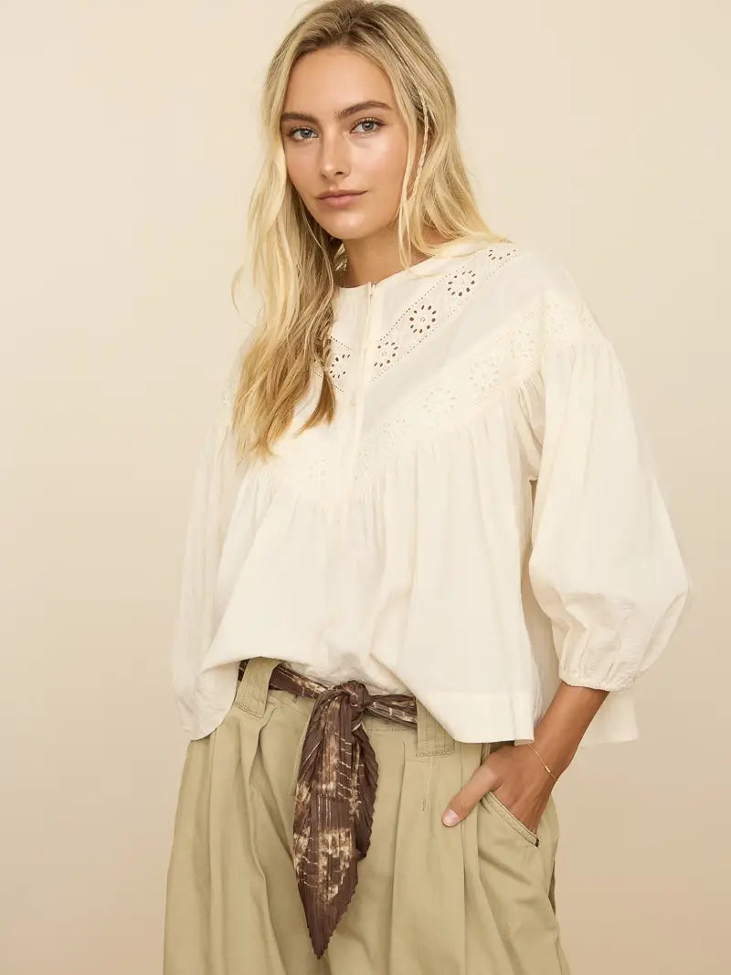 Lovelet Cream Eyelet Blouse