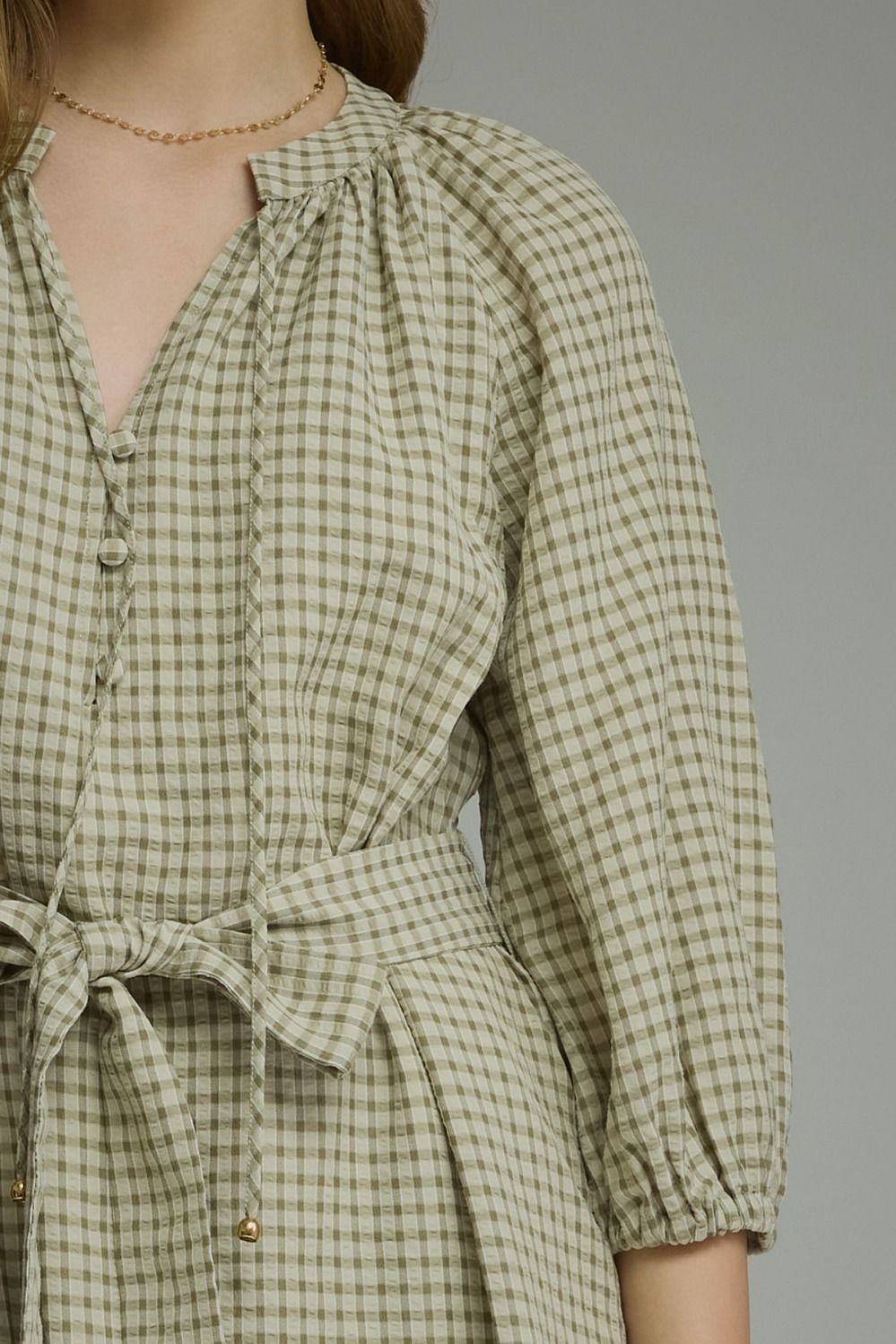 Sunday Stroll Green Gingham Mini